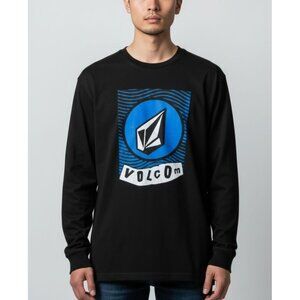 Volcom Mens Black Long-Sleeve Graphic Tee M 100% Cotton